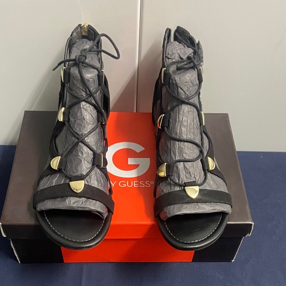 Guess Black Gladiator Sandals - Picture 2 of 6